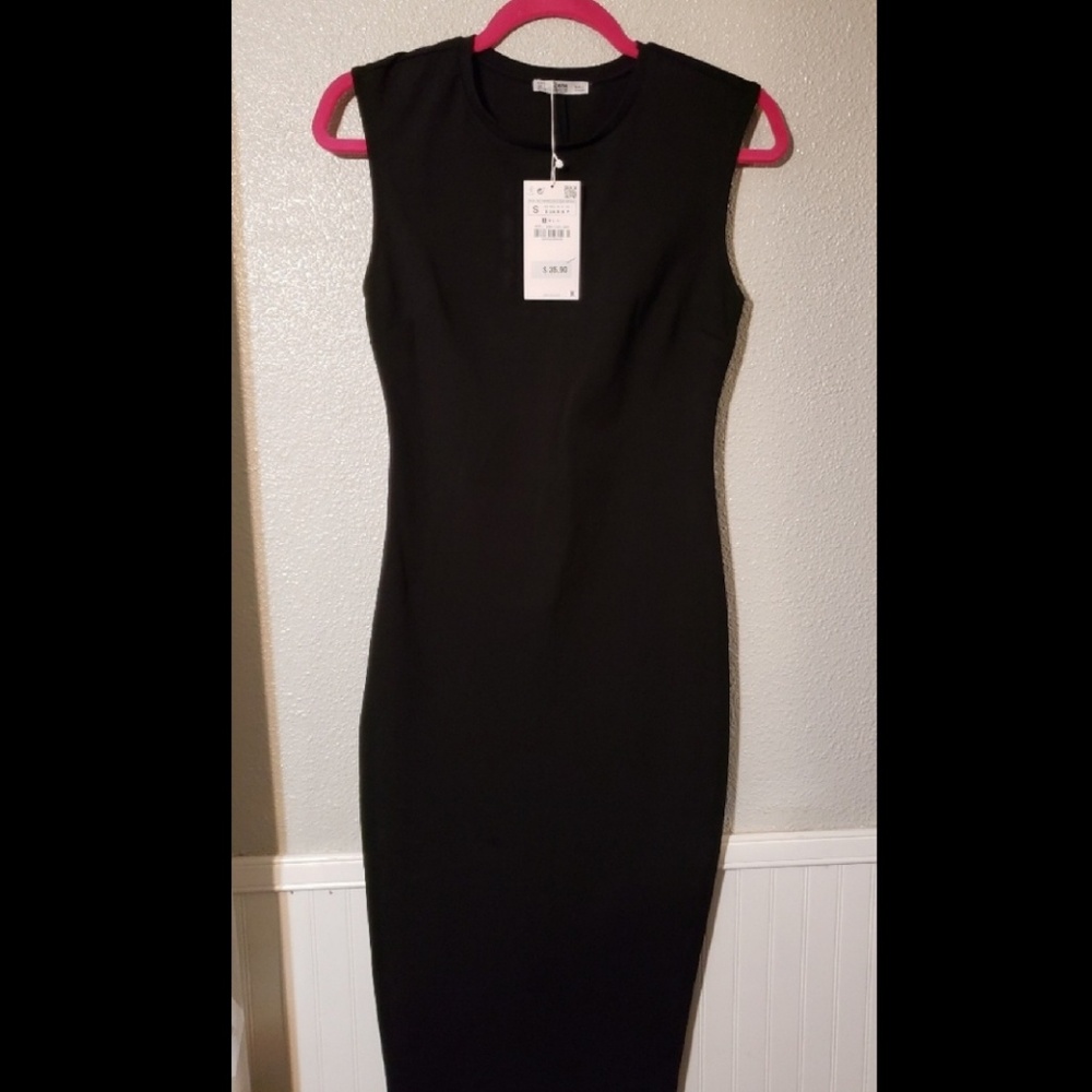 NWT Zara Black sleeveless tube dress